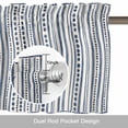 thumbnail image 6 of Modern Geometric Blue Stripe Dot Valances for Windows,Kitchen Valance Rod Pocket Short Curtain, Abstract Line Graffiti Beige Valance Curtain Window Valances for Bedroom Bathroom Living Room 42x12in, 6 of 9