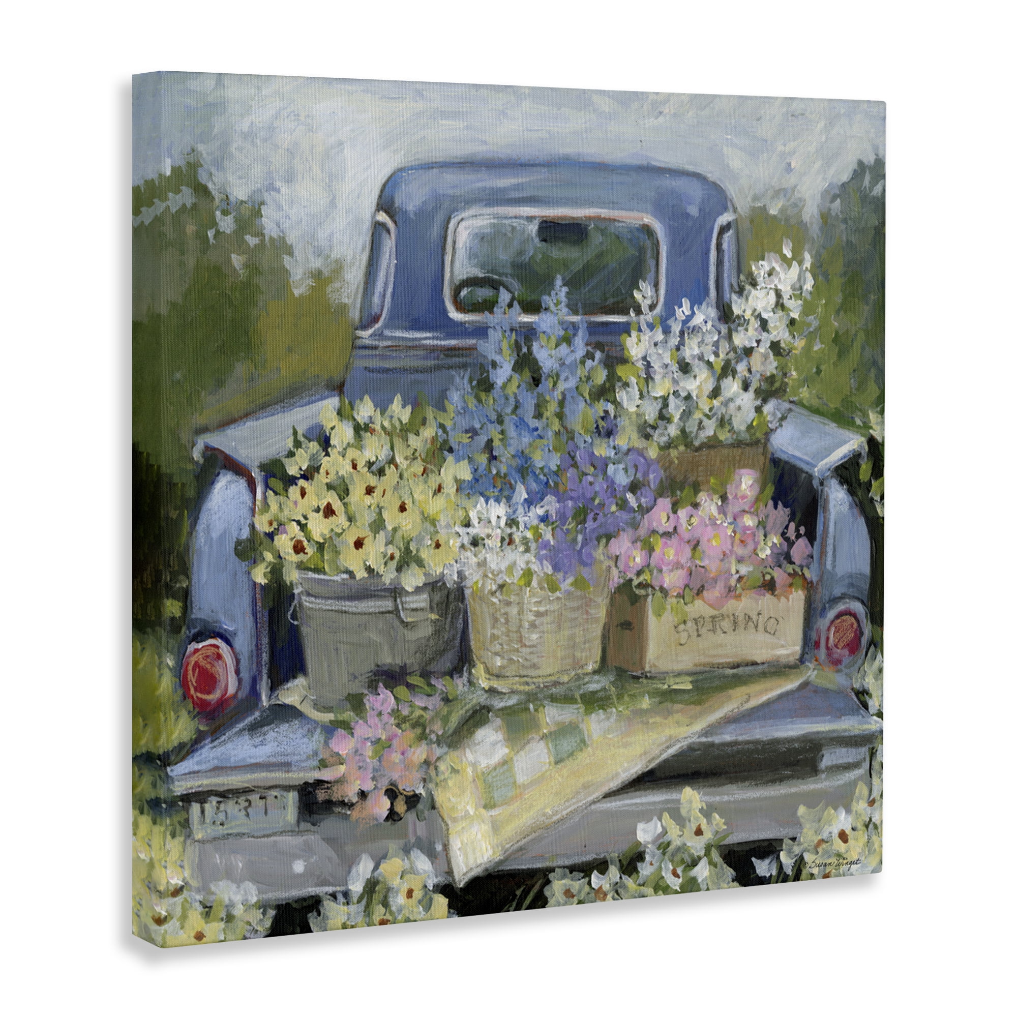 Stupell Industries Truck Bed with Flowers Canvas Wall Art, design by Susan Winget