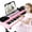 Pink w/stand, variant on iMeshbean Piano Keyboard 61 Keys Electric Keyboard Piano Keyboard Piano for Beginners with Stand, Built-in Dual Speakers, Microphone & Display Panel, Pink