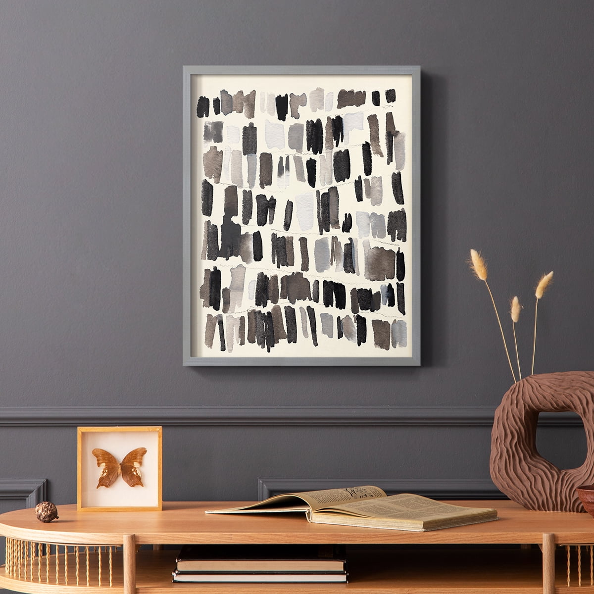 Chalk and Flint IV Framed Print in Gray Solid Wood Framed Print No Nail Hanging