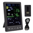thumbnail image 2 of Weather Stations  Indoor Outdoor, Color Display Black 3 Channels Regulable Backlight Clock  High Accuracy Temperature Humidity Meter Home Weather Station Multiple Sensors With, 2 of 8