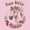 thumbnail image 2 of Girl's Lost Gods Horse Run Wild Floral Circle  Graphic Tee Light Pink - Run Wild Large, 2 of 4