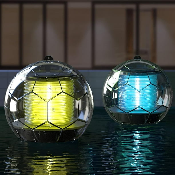Lámpara de piscina flotante de energía solar con bola de luz colgante impermeable que cambia de color para jardín, piscina, árbol de plástico ABS