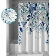 thumbnail image 4 of Blue Teal Eucalyptus Leaves Bathroom Curtain 96 Inch Shower Curtain with Hooks, Watercolor Weeping Botanical Waterproof Polyester Bath Curtain Washable Bathtub Curtain 72''x 96'', 4 of 6