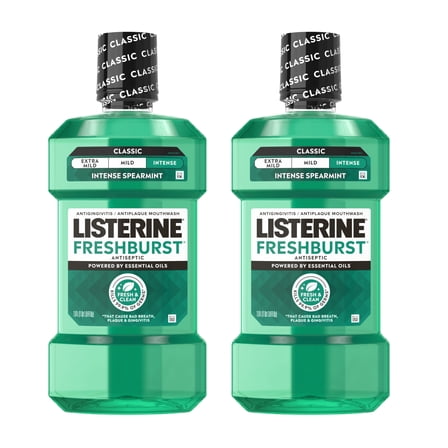 Listerine Freshburst Intense Antiseptic Mouthwash Oral Care, Intense Spearmint, 2 x 1 L