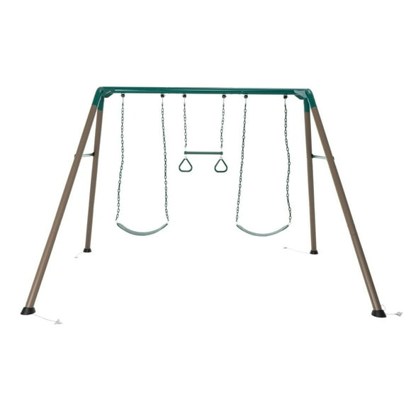 Ensemble de balançoire pour enfants LIFETIME avec barres robustes, 2 balançoires et 1 trapèze