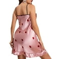 thumbnail image 4 of Coduop Women Plus Size Nightdress Cami Chemise Slip Strawberry Print Sleeveless Sleepsuit, 4 of 6