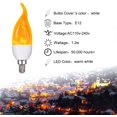 thumbnail image 4 of OHLGT Bombillas de llama E12, paquete de 2, candelabro LED de 3 modos, 1,2 vatios, lámpara de araña blanca cálida, bombillas de vela de 1800 K, punta de llama para decoraciones de fiesta de Navidad, 4 of 4