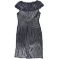 thumbnail image 2 of Tadashi Shoji Robe Cocktail en Dentelle pour Femmes, Bleue, Petite, 2 of 2