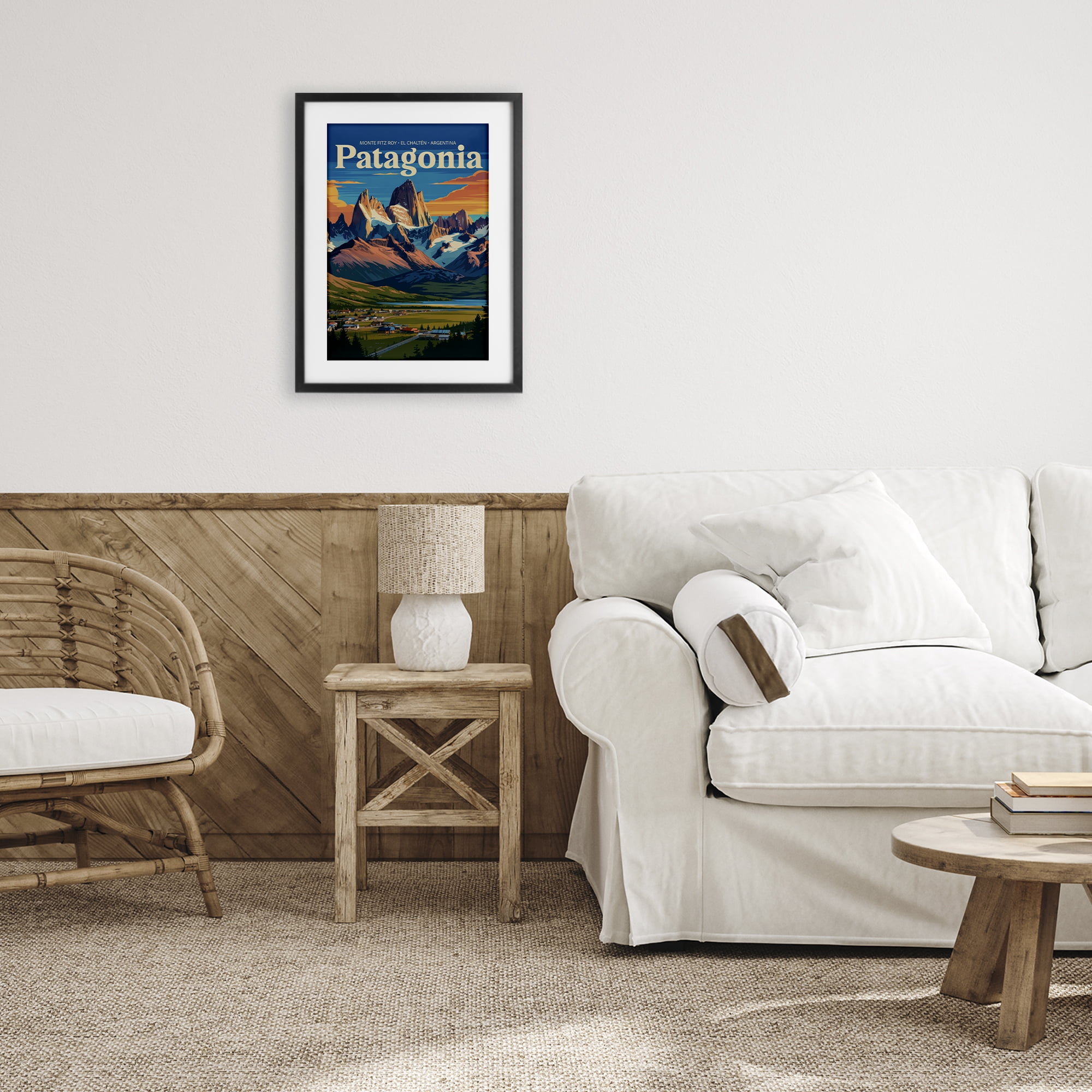 Stupell Industries Patagonia Valley Landscape Black Framed Print Under Glass, design by Andreas Magnusson