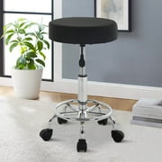 Rolling Stool with Wheels 250lbs Capacity Adjustable Hydraulic Swivel Chair PU Leather Salon Stool Chair for Bar, Home, Office, Tatoo, Medical, Massage, Blac