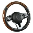 thumbnail image 2 of XUKEY Car Steering Wheel Cover Carbon Fiber Wood Grain Universal 14.5" to 15", 2 of 8