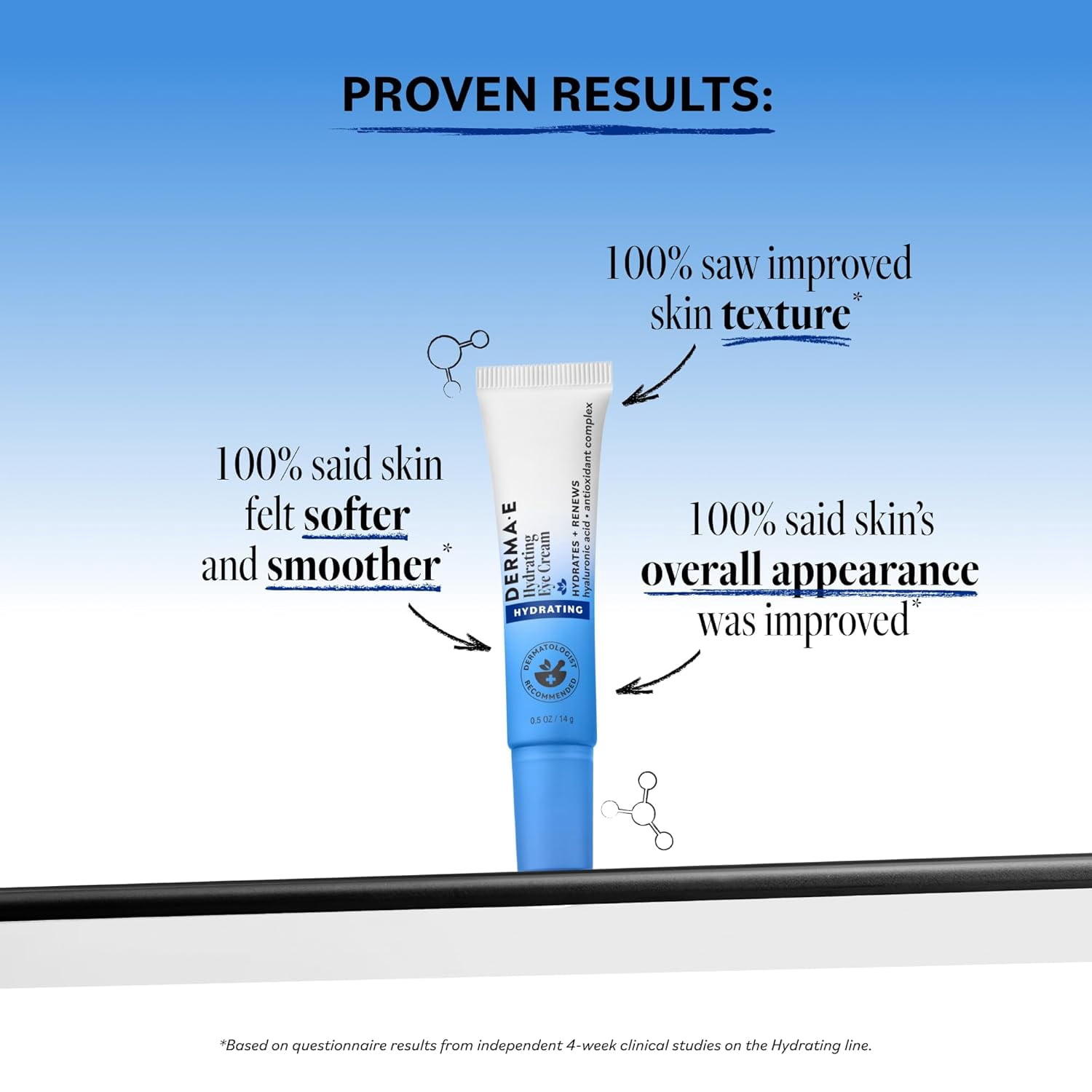 (Pack Of 3) Derma E Eye Cream Hyaluronic Acid & Pycnogen 0.5 Oz