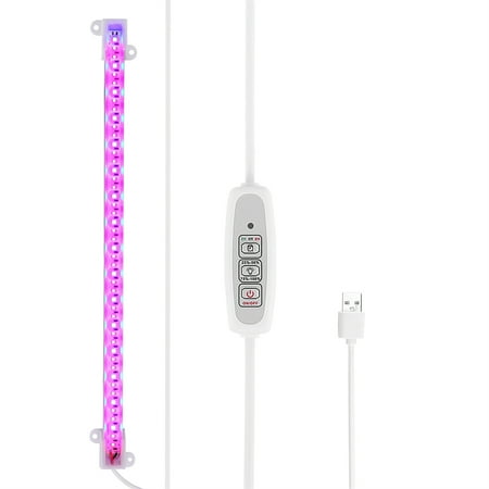 

LED Grow Light Strip Auto On&Off Every Day Grow Light with Upgraded Controller 48 LEDs 4 Dimmable Levels for Indoor Plants