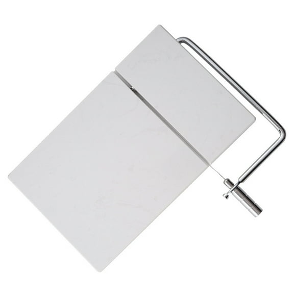 Cheese Slicer Stainless Steel Wire Cutter for Block Cheeses Marble Board Mozzarella Parmesan Butter Cutting Tool Easy to Clean Non-Slip Kitchen Gadget-White