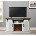 thumbnail image 2 of FESTIVO 54 in. Saw Cut-off White Sliding Doors TV Stand for TVs up to 60 in. with Electric Fireplace, 2 of 5