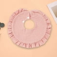 thumbnail image 2 of hengsof Baby Girl's Everyday Bib, Stylish Lace Trim Solid Color Soft Cotton Gauze Comfortable Bib, Suitable for Infants, 2 of 5