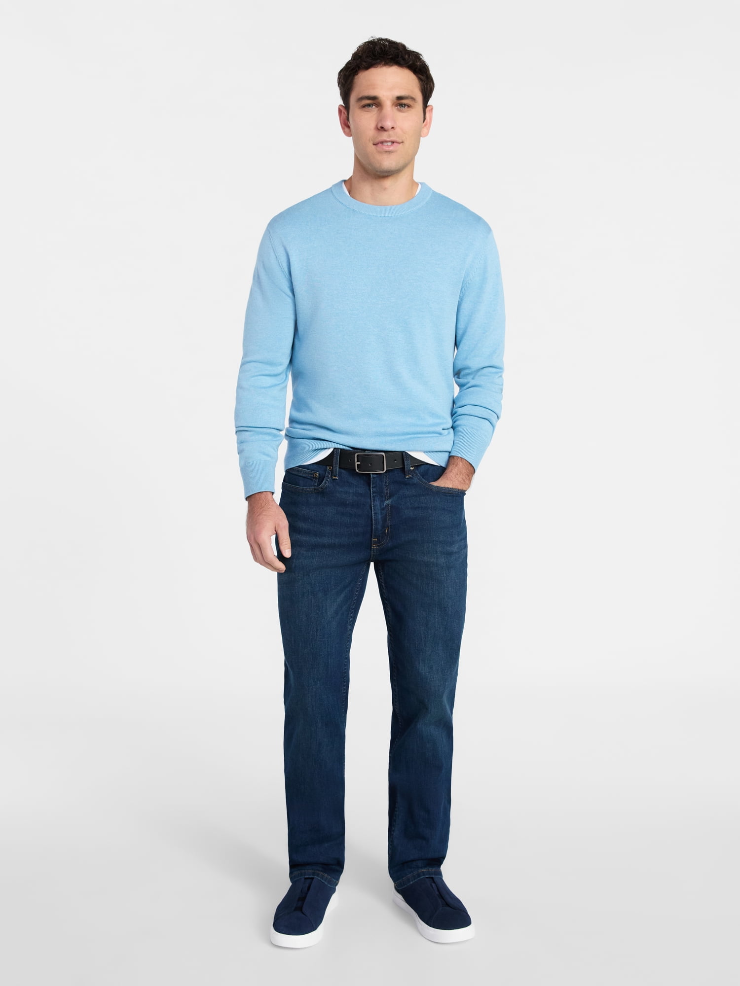 George Men's & Big Men's Relaxed Fit Lightweight Crewneck Sweater, Sizes XS-3XL