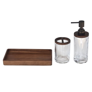 Better Homes & Gardens 3-Piece Acacia Wood and Glass Bath Set