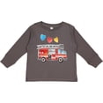 thumbnail image 3 of Inktastic Valentine's Day Fire Truck with Hearts Boys or Girls Long Sleeve Toddler T-Shirt, 3 of 5