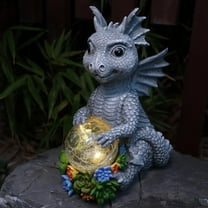Wonder Garden Solar-Powered Sitting Dragon Statue – LED Colorful  Resin Decor for Patio, Yard & Fairy Gardens | Weatherproof Gift for Plant Lovers