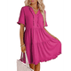 thumbnail image 2 of Vestido Informal de Mujer con Escote en V, Corta, Corte A y Volantes, Color Rojo Rosa, Talla M, 2 of 5