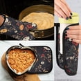 thumbnail image 5 of Yayeee Oven Mitts and Pot Holder Set of 2 Heat Resistant Kitchen Gloves Baking Hot Pad, Black Floral Pattern, 5 of 5