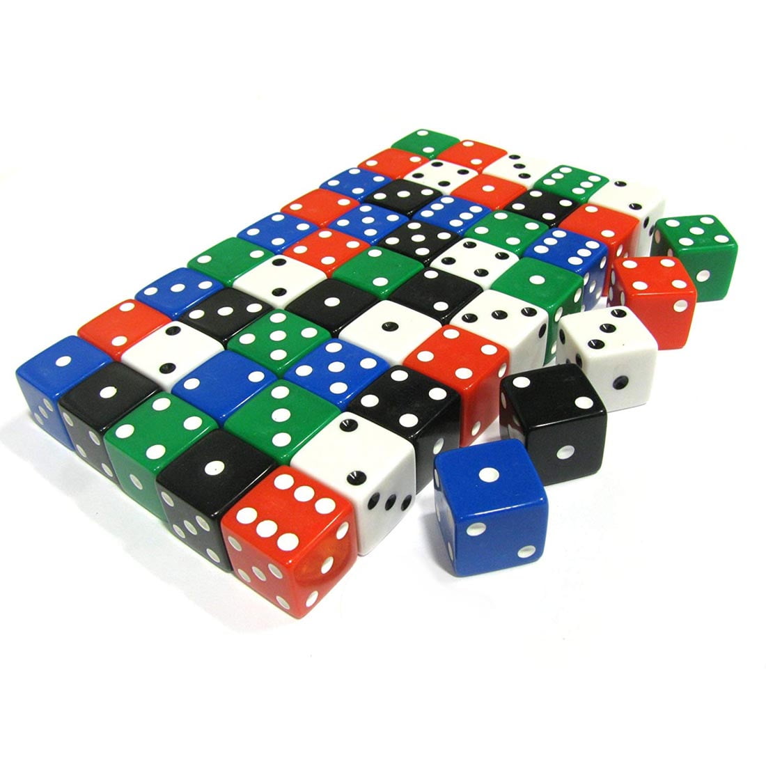 & Minutes Koplow's Nighttime *TIME DICE*- 2 OP White w/Hours Blue Red 