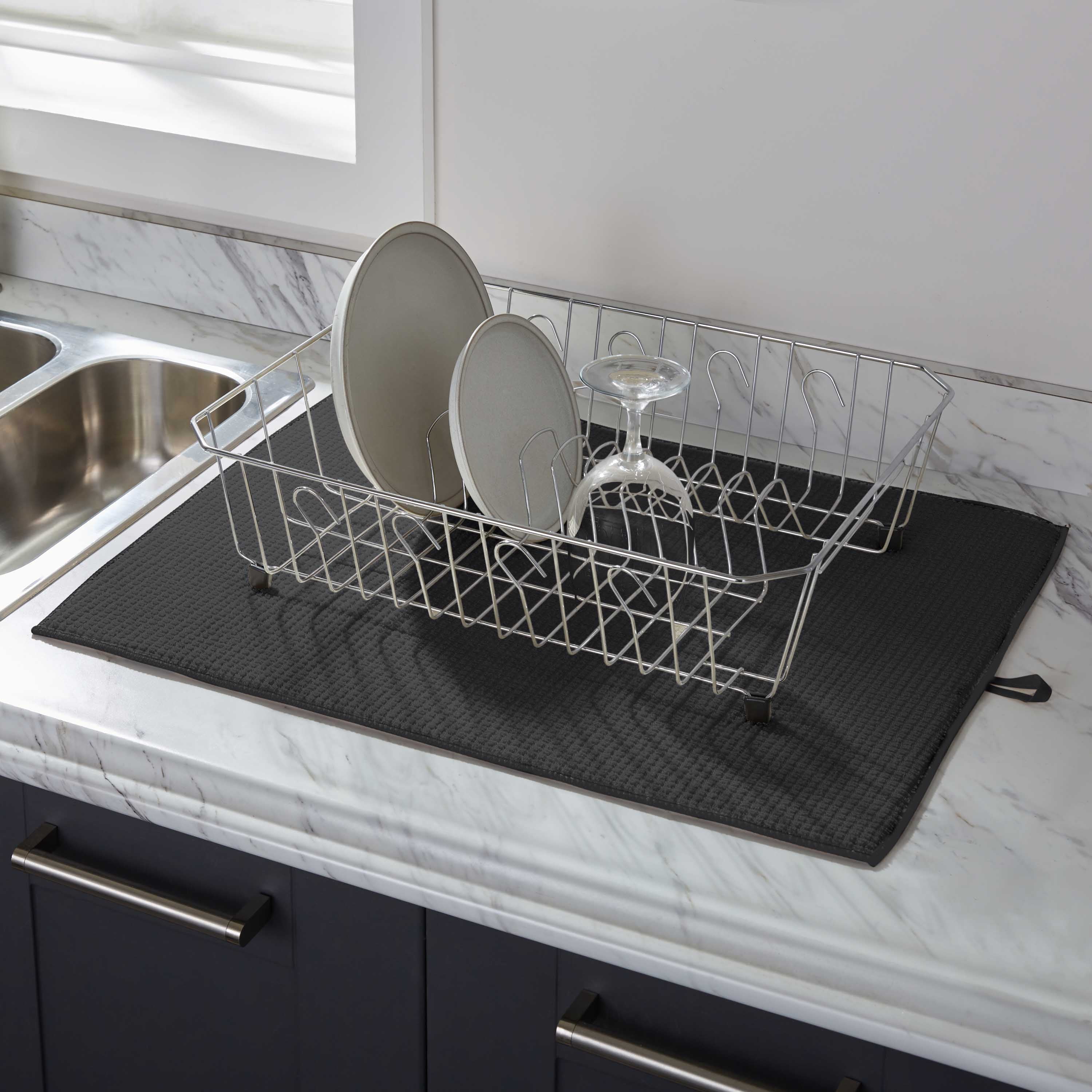 Kitchen Details 2 pack Jumbo Drying Mats in Charcoal