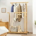 thumbnail image 4 of Double Rod Clothes Rack Rolling Hanging Garment Rack Wardrobe Large-capacity, 4 of 12