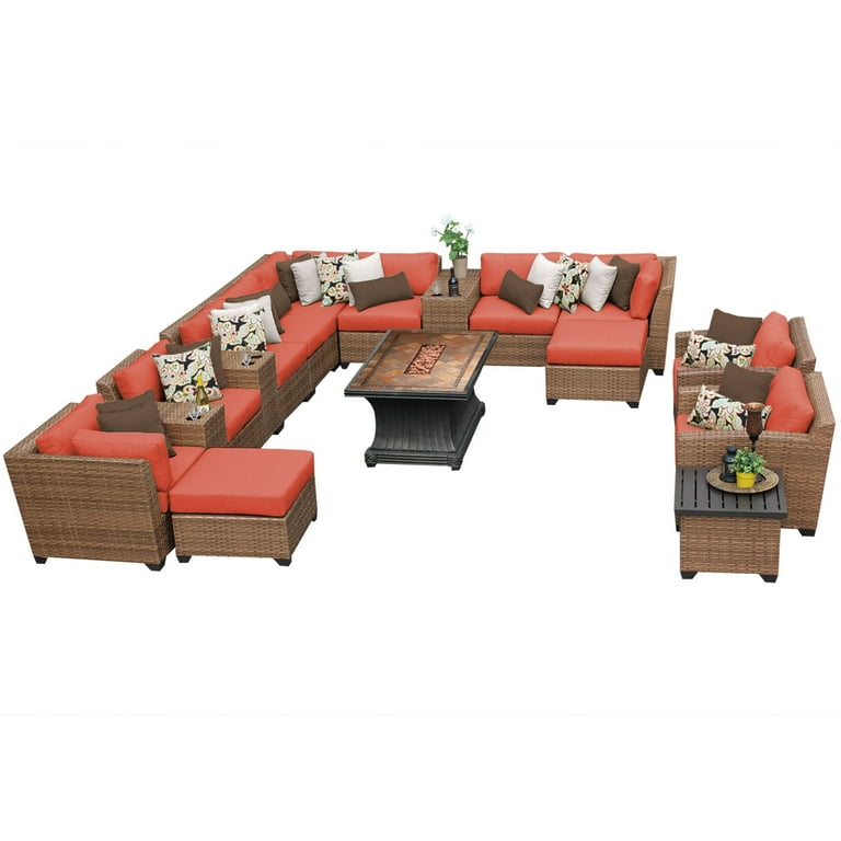 Tuscan 17 Piece Outdoor Wicker Patio Furniture Set 17c Walmart