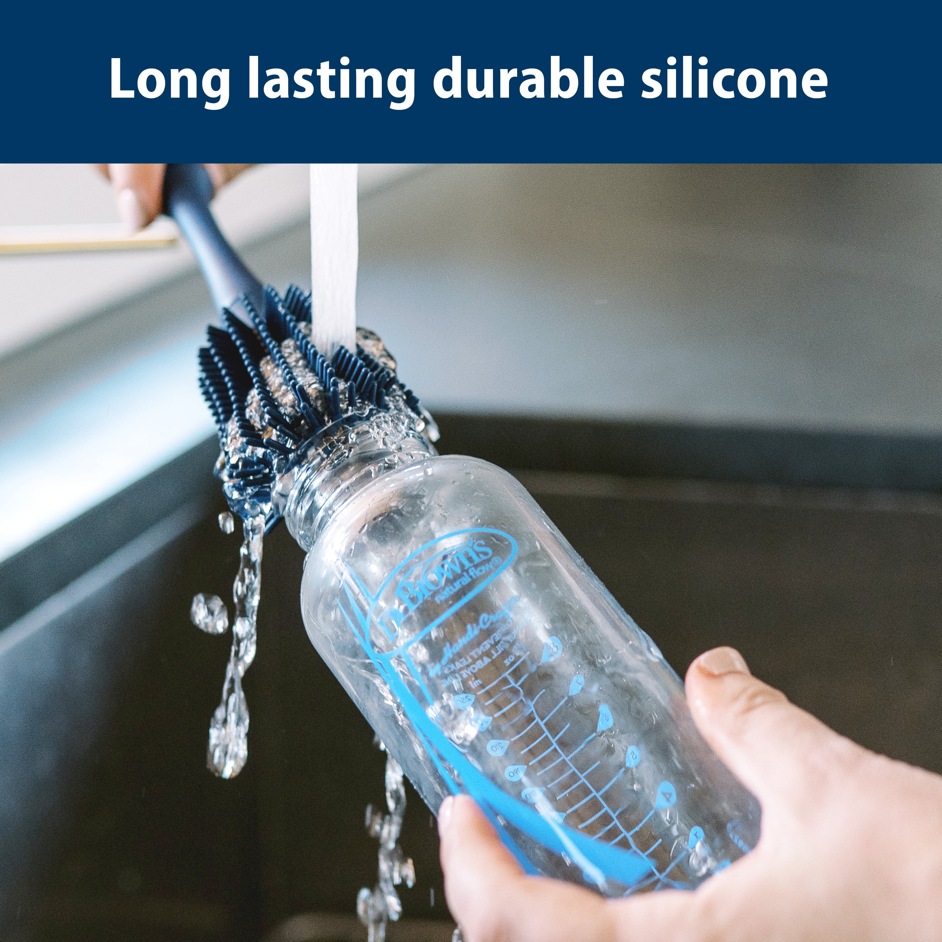 Dr. Brown's Silicone Cleaning Brush Set with Bottle, Spout, and Straw Brushes, BPA Free, 3 Pack