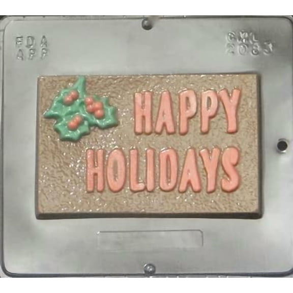 Candy Molds N More Happy Holidays Card Chocolate Candy Mold Christmas 2083