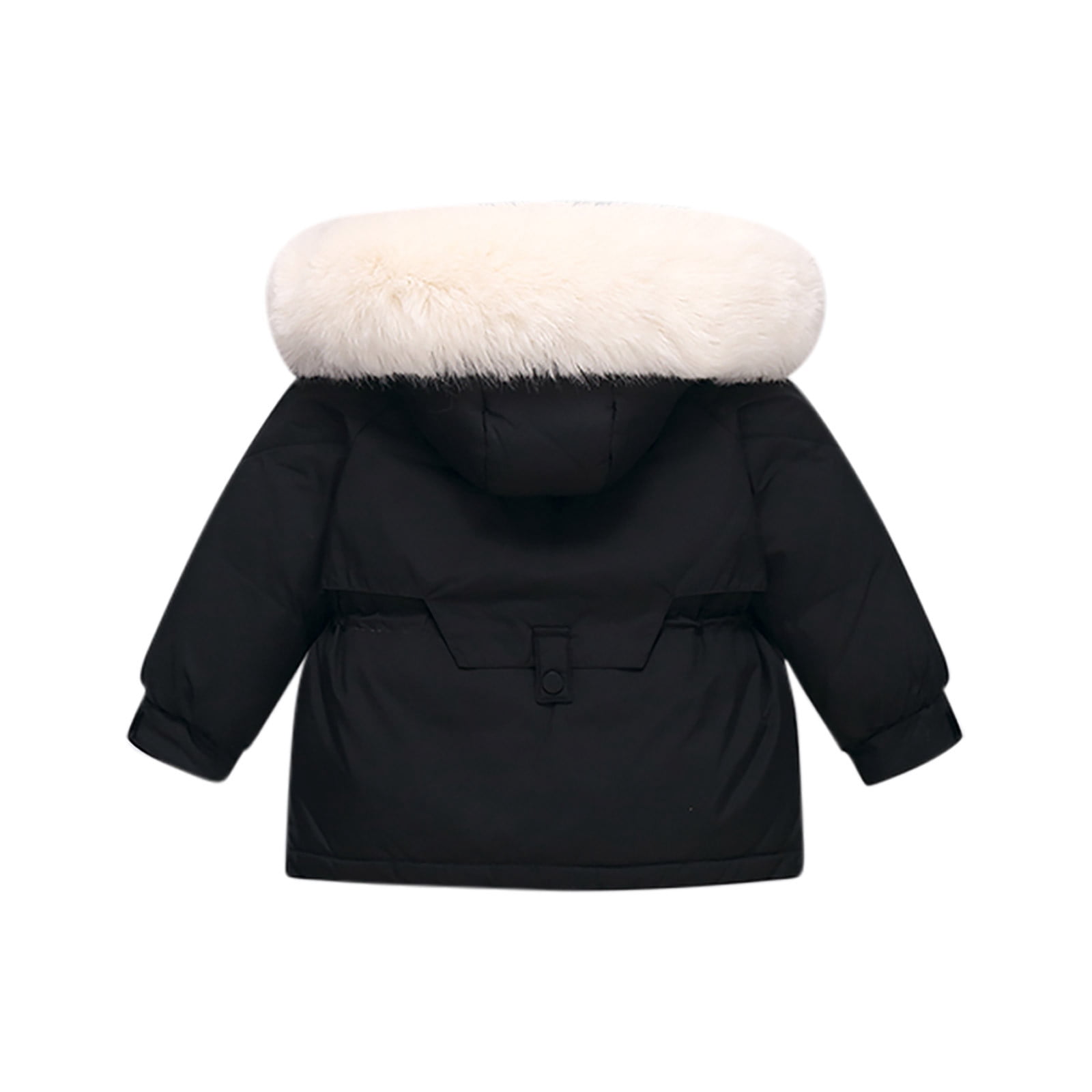 Jinhomg Unisex Baby Winter Snowsuit 2 Piece Toddler Warm Suits 2025 Trendy Windproof Faux Fur Trim Hooded Puffer Coat with Snow Bib Pants Sets Summer Saving Black 2 Years