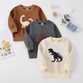 thumbnail image 2 of Sudadera con capucha texturizada con estampado de dinosaurio y letras para niño pequeño de PatPat, 2 of 5