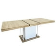 thumbnail image 6 of 160 - 200 Cm Aged Wood Effect Dining Table, Extendable For 6 10, White Oak, Strong Base Table Dining, Look, 10 People, Stable Stand, 6 of 6