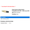 thumbnail image 2 of Clutch Starter Safety Switch - Compatible with 2002 - 2006 Acura RSX 2003 2004 2005, 2 of 2