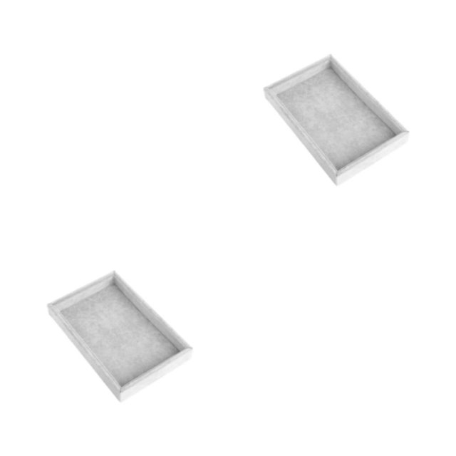 Wweixi Compact And Portable Jewelry Case Storage Soft Velvet Lining With Large Capacity Ice gray velvet 2Set