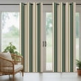 thumbnail image 3 of Outdoor Curtains for Patio Waterproof, Green Brown Striped Windproof Pravicy Outside Porch Blackout Curtain, Modern Stripes Art Farmhouse Sun Blocking Grommets Curtains for Cabana 2 Panels 54"x95", 3 of 9