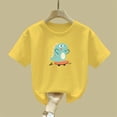 thumbnail image 5 of Piuwrlz Girl Graphic Shirts Tops Girls Short T-Shirts Sleeve Crew Neck Pullover Yellow Size 9-10 Years, 5 of 7