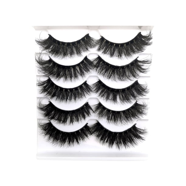 Pestañas con volumen y ligeras, pares, estilo visón, multipack de pestañas, 10 pares de pestañas postizas de visón, pestañas dramáticas de visón, 8D