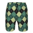 thumbnail image 4 of Kdxio Green Squares Pattern Mens Casual Shorts - Drawstring Summer Beach Sports Shorts for Men, 4 of 9