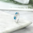thumbnail image 4 of Gem Stone King 925 Sterling Silver Swiss Blue Topaz and White Created Sapphire Infinity Love Knot Ring for Women | 1.21 Cttw | Oval 6X4MM | Gemstone Birthstone | Jewelry Gifts for Mom Wife | Size 7, 4 of 5