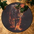 thumbnail image 7 of CURLYOOT Fire Tiger 5.2ft Round Rug for Living Room, Large Washable Area Rug, Non Slip Floor Mat Indoor Rugs for Bedroom, Dining Room, Offices, Entryway, 7 of 7