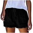 thumbnail image 4 of Aobny Womens Shorts Hotpants Jean Denim Bottom Baggy Plus Size Womens Shorts Casual,Black,XXXL, 4 of 5