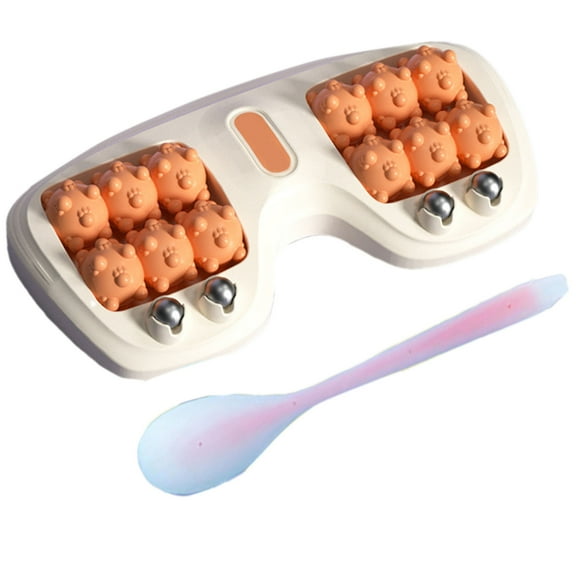 Portable Double Foot Massage Roller for Tight Muscles & Improved Circulation with Three Massage Techniques