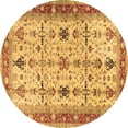 thumbnail image 1 of Ahgly Company Indoor Round Oriental Brown Traditional Area Rugs, 5' Round, 1 of 4