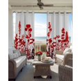 thumbnail image 4 of Red Flowers Blackout Curtains, Light Blocking Print Window Curtains, Rustic Spring Wild Floral Herbs Plants Thermal Insulated Window Drapes for Living Room Kitchen Cafe 2 Panels, 84"W x 84"L, 4 of 9