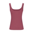 thumbnail image 3 of UPPADA Tank Top for Women Cropped Spaghetti Strap Scoop Neck Ribbed Knit Sleeveless Basic Layering Shirts Summer Clothes 2025,Tank Top for Women Loose Fit Dressy Hot Pink,XXXXL, 3 of 6