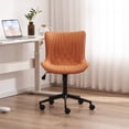 thumbnail image 4 of YOUNIKE Modern Office Chair with Wheels Adjustable Ergonomic Desk Task Chair in Mid-Back Camel PU Design, 4 of 8